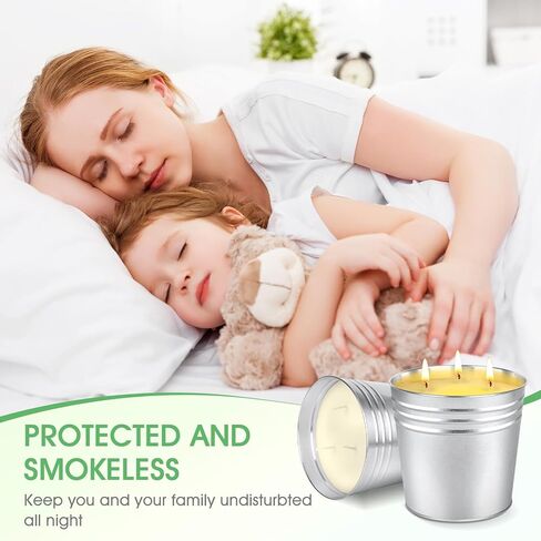 Citronella Candles Outdoor Large: 3-Wick Bucket Candle for Home Patio Candle up to 80 Hours, Summer Camping Huge Candle, Natural Soy Wax Lemograss Candle for Outside Garden Backyard Balcony in Kuwait