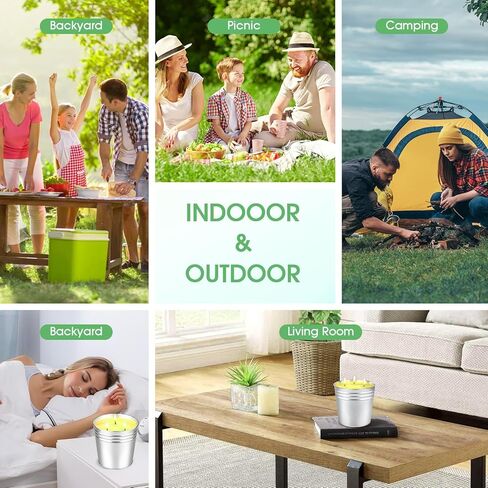 Citronella Candles Outdoor Large: 3-Wick Bucket Candle for Home Patio Candle up to 80 Hours, Summer Camping Huge Candle, Natural Soy Wax Lemograss Candle for Outside Garden Backyard Balcony in Kuwait