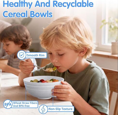 10 قطع من أوعية الحبوب غير القابلة للكسر من كواتيش، أوعية قش القمح آمنة للاستخدام في غسالة الأطباق والميكروويف، وعاء حلويات وحساء خفيف الوزن سهل التنظيف، قابل للحمل للنزهات، مجموعة أوعية بلاستيكية للوجبات الخفيفة، متعددة الألوان in Kuwait