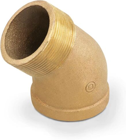 Everflow BRSF0114-NL 1-1/4 بوصة كوع شارع نحاسي 45 درجة، تركيبات ملولبة وطنية للذكور والإناث، بناء نحاسي، مقاومة أعلى للتآكل، اقتصادية وسهلة التركيب in Kuwait