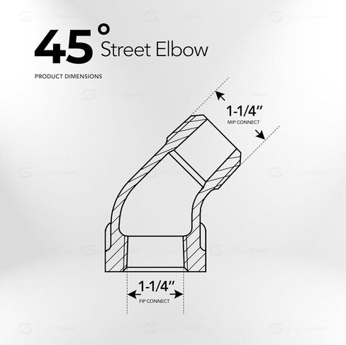 Everflow BRSF0114-NL 1-1/4 بوصة كوع شارع نحاسي 45 درجة، تركيبات ملولبة وطنية للذكور والإناث، بناء نحاسي، مقاومة أعلى للتآكل، اقتصادية وسهلة التركيب in Kuwait