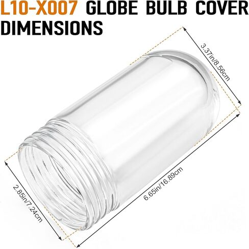 ERETOW L10-X007 Glass Light Bulb Cover for Walk-in Refrigerators and Hood Bulbs 31900, Shatter Proof Glass Light Globe Cover Replacement for Kitchen, Outdoor and Commercial Light Fixture in Kuwait
