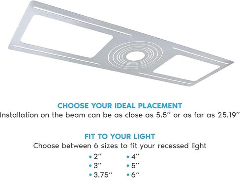 LUXRITE 24-Pack البناء الجديد لوحة تركيب قوس خشن، 2-3-3.75-4-5-6 بوصة إضاءة غائرة، فولاذ مجلفن، أحجام فتحات مستديرة، إضاءة سفلية LED تحديثية ضحلة مع مبيت صندوق التوصيل in Kuwait