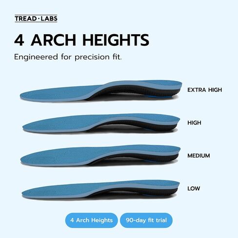 نعال Tread Labs Pace 2 - دعم قوي للغاية لقوس القدم من الدرجة السريرية لتخفيف آلام القدم والتهاب اللفافة الأخمصية والكب الزائد - غطاء علوي قابل للاستبدال - للرجال والنساء in Kuwait