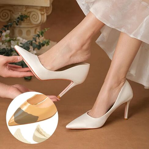 8 Pairs Adjustable Shoe Toe Filler Inserts, Half-Size Toe Pads for Women, Cushion Inserts for Loose Shoes, High Heels, Sneakers & Boots, Black & Beige in Saudi Arabia