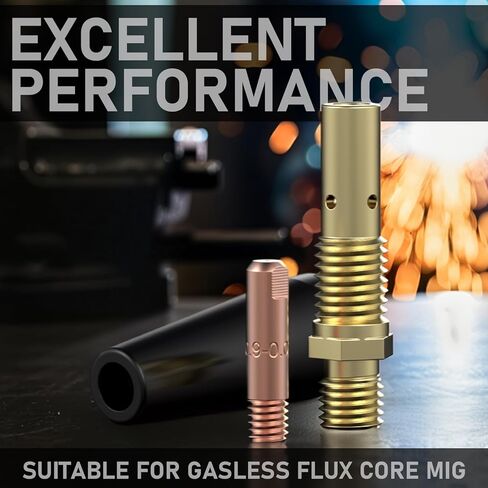 YESWELDER Flux Core Welding Gun Accessories Kit, 24Pcs, 20*.035 Tips & 2*Rubber Wood Gasless Flux Core Nozzles & 2*Gas Diffusers, Compatible with Lincoln Magnum 100L Gasless MIG Welding Torch in Saudi Arabia