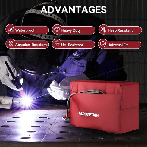 غطاء لحام ARCCAPTAIN، غطاء واقٍ مقاوم للماء، غطاء غبار قابل لإعادة الاستخدام وقابل للطي - ملحق آلة اللحام أحمر 20 بوصة × 14.17 بوصة × 8 بوصة in Saudi Arabia
