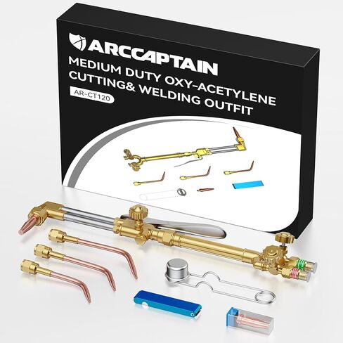 ARCCAPTAIN Oxy Acetylene Cutting Torch, Heavy Duty Cutting Torch Kit, CA2460 Cutting Attachment Weldig Torch with Check Valve, Cutting Tip 1-101 and 8-MFA Heating Nozzle in Saudi Arabia