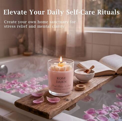 Scented Candles for Women - Aromatherapy Natural Soy Candles 4 Pack, Unique Floral Design, Relaxation Gifts for Mother’s Day, Birthday & Home Decor in Saudi Arabia