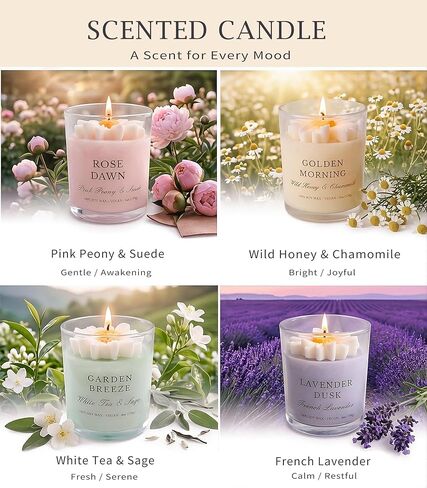 Scented Candles for Women - Aromatherapy Natural Soy Candles 4 Pack, Unique Floral Design, Relaxation Gifts for Mother’s Day, Birthday & Home Decor in Saudi Arabia