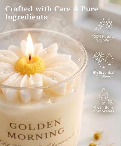 Scented Candles for Women - Aromatherapy Natural Soy Candles 4 Pack, Unique Floral Design, Relaxation Gifts for Mother’s Day, Birthday & Home Decor in Saudi Arabia