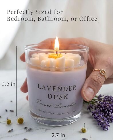 Scented Candles for Women - Aromatherapy Natural Soy Candles 4 Pack, Unique Floral Design, Relaxation Gifts for Mother’s Day, Birthday & Home Decor in Saudi Arabia
