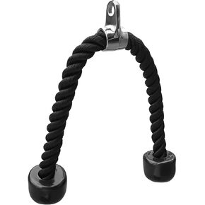 حبل نايلون أسود من Alomejor Duty، حبل سحب 27 بوصة، ثلاثية الرؤوس، نظام العضلة ذات الرأسين مع مرفق كابل غير قابل للانزلاق لقوة الإمساك in Kuwait
