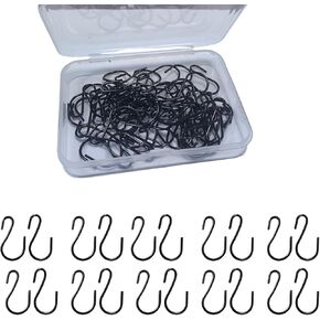 Mini S Hooks, 100 PCS 1 Inch Black S-Hooks for Hanging, Iron Hooks for Jewelry, Kitchen Utensils, Pots, Ornaments, No-Tool Installation Organization in Saudi Arabia