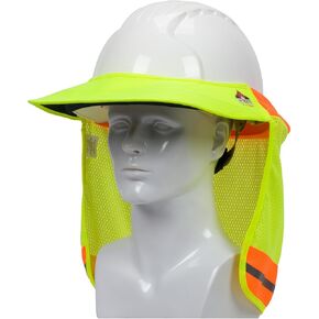 396-801FR-YEL FR Treated Hi-Vis Hard Hat Neck Sun Shade Shield Accessories with Visor, Large, Yellow - Fits Both Cap Style & Full Brim Hard Hats in Saudi Arabia