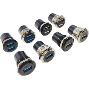 2 قطعة معدنية دائرية على شكل D USB 2.0/3.0 منفذ واحد مزدوج فتحات لوحة مقابس أنثى (2.0BK 2 قطعة) in Kuwait