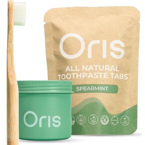 Oris Starter Bundle – 1 Month Supply: Natural Toothpaste Tablets | Fluoride-Free, Travel-Friendly, Kid-Safe with Enamel-Strengthening Nanohydroxyapatite (62 Count (Pack of 1), Spearmint) in Saudi Arabia