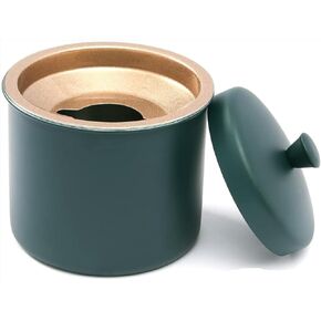 منفضة سجائر من الفولاذ المقاوم للصدأ باللونين الأزرق والذهبي مع غطاء مقاوم للرياح ومقاوم للصدأ ومقاوم للصدأ وحاوية على الطاولة متينة وسهلة التنظيف للاستخدام المنزلي in Kuwait