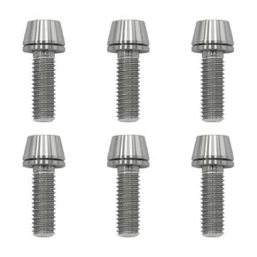 مسامير تيتانيوم M5x20 (6 قطع) - تصميم خفيف الوزن | مثالية للبيئات الرطبة/المالحة، براغي سداسية مع غسالات | مسامير جذع الدراجة لترقيات دراجة MTB/الطريق | الأزرق المحروق in Kuwait