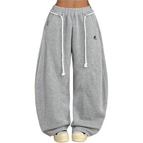 Verdusa Women's Wide Leg Barrel Sweatpants Fall Athletic Baggy Pants with Pockets in Kuwait