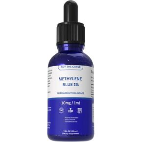 Methylene Blue 1% Solution – Pharmaceutical Grade – 10mg/mL Liquid Drops – Alcohol & Formaldehyde-Free – Lab Tested – Made in the USA – 2 fl oz (60 mL) in Saudi Arabia