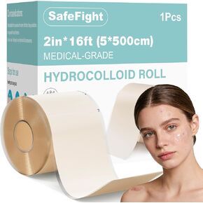 Hydrocolloid Roll for Wound Care 2in x 5ft, Medical-Grade Hydrocolloid Patch Bandages with Self-Adhesive, Cut-to-Size Ultra Absorbent, Flexible & Waterproof, First Aid Kit Essential in Kuwait