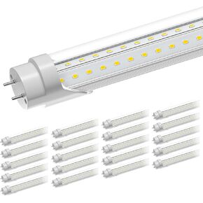 مصابيح LED ONLYLUX T8 بطول 4 أقدام 6500 كيلو 36 وات 5400 لومن، لمبة LED فائقة السطوع لضوء النهار بطول 4 أقدام، استبدال ضوء الفلورسنت، مصابيح إضاءة LED T8 4 بوصات تجاوز الصابورة لمستودع مرآب ورشة العمل 20 حزمة in Kuwait