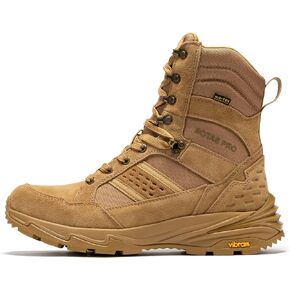 ROCKROOSTER Men's 8 Inch Lace Up Lightweight Military Boots, Non-Slip Brown Comfortable Water-resistant Hiking Boots for Men in Saudi Arabia
