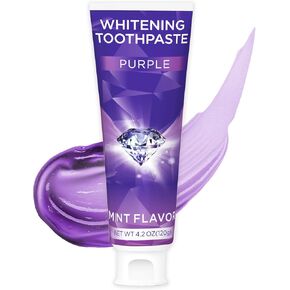 Purple Toothpaste for Teeth Whitening, Teeth Whitening Toothpaste, Tooth Stain Removal, Tooth Stain Removal Colour Corrector in Kuwait