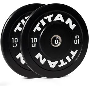 ألواح ممتصة للصدمات الأولمبية باللون الأسود من سلسلة تيتان فيتنس بوزن 10 رطل، جزء خارجي من المطاط المتين مع قلب فولاذي، لوحة رفع الأثقال وتدريبات القوة in Kuwait