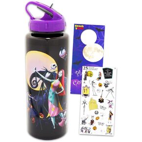 Disney The Nightmare Before Christmas Reusable Water Bottle Set Bundle 30 Oz Plastic Water Bottle with Spout for Home, School, Sports Plus Sticker, and More | Jack Skellington Container in Kuwait