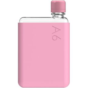 حزمة memobottle A6 (زهر الكرز) - 12 أونصة (375 مل) - زجاجة وغطاء وغطاء من السيليكون | زجاجة مياه مدمجة للحقائب والجيوب الصغيرة | تريتان خالي من مادة BPA | حديث وبسيط | للصالة الرياضية والعمل in Kuwait