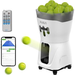 آلة كرة التنس، آلة إطلاق كرة التنس المحمولة PT-Mini Pro للتمرين والتدريب، دعم التطبيق وضبط السرعة والزاوية عن بعد، تحمل أكثر من 65 كرة في وقت واحد، سهلة الاستخدام in Kuwait