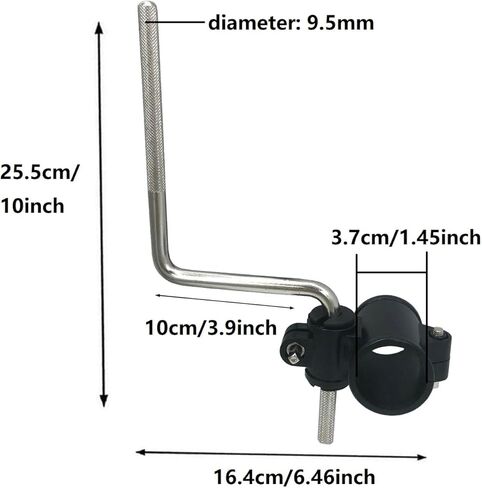 Electronic Drum Rack Mounting Clamp with Z Shaped Rod, 1.45inch Drum Rack T Clamp Tom Drum Pad Mount Holder for Electronic Drum Kit in Saudi Arabia