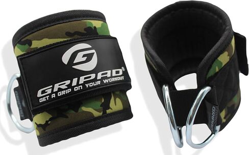 Gripad Ankle Straps for Cable-Machines | Dual Stainless-Steel D-Rings | Adjustable Neoprene Cuffs for Glute & Leg Exercises | One Size for Women & Men in Kuwait