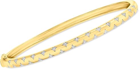 Ross-Simons 0.10 ct. t.w. Diamond Star Bangle Bracelet in 18kt Gold Over Sterling in Saudi Arabia
