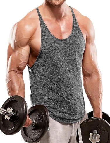 Muscle Cmdr Men's Stringer Tank Tops,Bodybuilding Workout Y Back Muscle Gym Shirt,Quick Dry Sport Athletic Tanks in Kuwait
