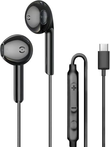 MAS CARNEY USB C Earphones Wired TH9, Type C Headphone with Micphone,Typ-C Ear Bud Compatible with Apple iPhone 15 16 iPad, Samsung Galaxy S25 S24 A53,Google Pixel,Xiaomi Redmi,Huawei Honor,Oppo,Vivo in Kuwait