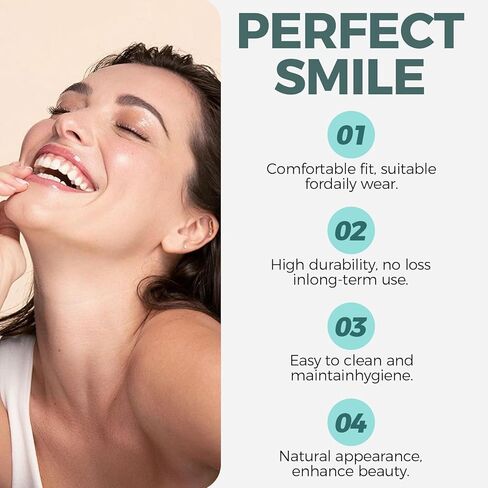 Temporary Snap on Veneers, Natural Looking False Teeth Dentures for Men and Women, Comfortable Fit for Upper and Lower in Kuwait