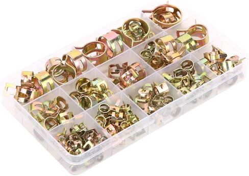 Generic 115Pcs Colored Zinc Plating Hose Tube Clamp Spring Clip Fasteners 6 22mm, for Water Air Pipe in Saudi Arabia