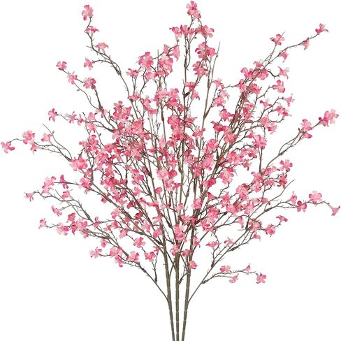 GhuaH 3 Pcs Cherry Blossom Branches Artificial Flowers for Autumn Spring Summer Indoor Decoration Faux Cherry Blossom Long Stems Fall Silk Fake Flowers for Tall Vase Arrangements Home Wedding Table in Saudi Arabia
