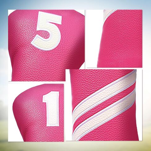 Golf Club Head Covers for Fairway Woods Driver Hybrids, 4pcs Premium PU Leather Women Golf Headcovers Set with No.Tags1 3 5 X.(Rose Red) in Saudi Arabia