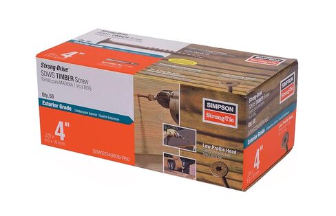 Simpson Strong-Tie SDWS22400DB-R50 Strong-Drive SDWS Timber Screw (Exterior Grade) 0.220 in. x 4 in. T40, Tan (50-Qty) (Pack of 6) in Saudi Arabia