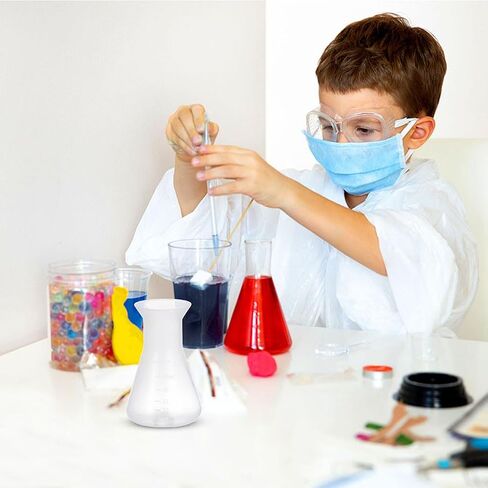 SEWACC 6pcs 50ml Plastic Erlenmeyer Flask Laboratory Experiment Conical Flask School Educational Learning Science Equipment in Saudi Arabia