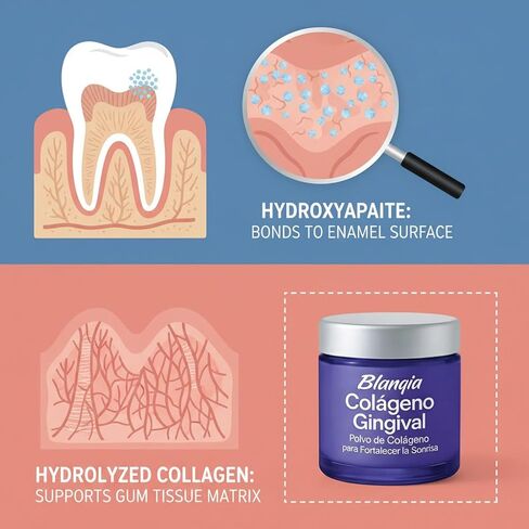 Colageno Gingival Hydroxyapatite & Collagen Tooth Powder | Enamel Strengthening & Gum Support | Fluoride Free, SLS Free, Mint | 50g in Saudi Arabia