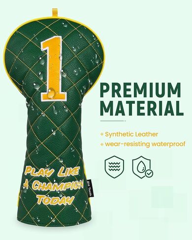 Big Teeth Golf Driver Headcover, Green Diamond Golf Driver Head Covers, Premium Leather Golf Club Driver Covers Play Like A Champion in Saudi Arabia