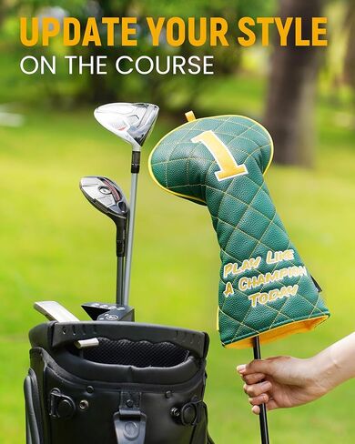Big Teeth Golf Driver Headcover, Green Diamond Golf Driver Head Covers, Premium Leather Golf Club Driver Covers Play Like A Champion in Saudi Arabia