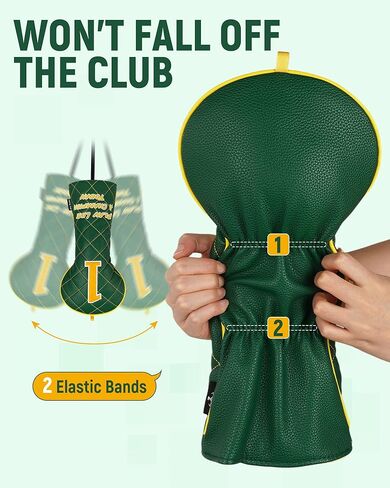 Big Teeth Golf Driver Headcover, Green Diamond Golf Driver Head Covers, Premium Leather Golf Club Driver Covers Play Like A Champion in Saudi Arabia