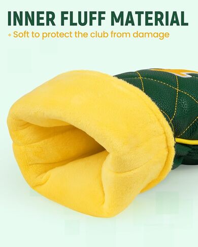 Big Teeth Golf Driver Headcover, Green Diamond Golf Driver Head Covers, Premium Leather Golf Club Driver Covers Play Like A Champion in Saudi Arabia