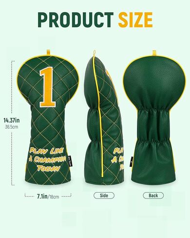Big Teeth Golf Driver Headcover, Green Diamond Golf Driver Head Covers, Premium Leather Golf Club Driver Covers Play Like A Champion in Saudi Arabia